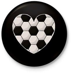 printfashion Focis szív - Kitűző, hűtőmágnes - Fekete (14072930)