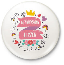 printfashion menyasszony leszek - Kitűző, hűtőmágnes - Fehér (12598997)