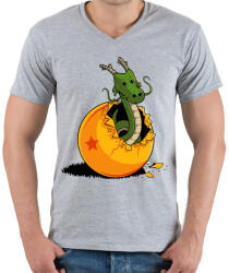 printfashion Sárkánygömb - Férfi V-nyakú póló - Sport szürke (946016)