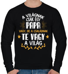 printfashion Te vagy a világ - Papa - Férfi pulóver - Fekete (11957411)