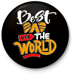 printfashion Legjobb apa a világon - Kitűző, hűtőmágnes - Fekete (3102788)