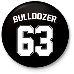printfashion Bulldozer 63 - Kitűző, hűtőmágnes - Fekete (6107410)