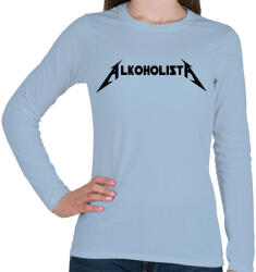 printfashion Alkoholista - Metallica paródia 1 - Női hosszú ujjú póló - Világoskék (2406539)