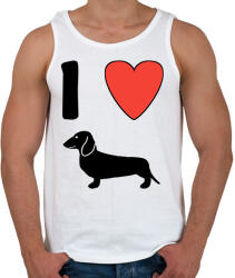printfashion I Love Dachshund - Férfi atléta - Fehér (13536167)