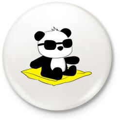printfashion Panda strandol - Kitűző, hűtőmágnes - Fehér (12056126)
