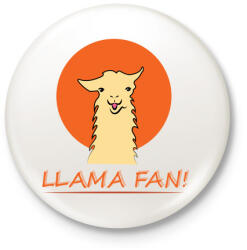 printfashion llama - Kitűző, hűtőmágnes - Fehér (3078560)
