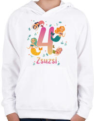 printfashion Sellős szülinap - névvel, számmal - Gyerek kapucnis pulóver - Fehér (13857221)