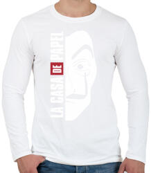 printfashion La casa de papel - sötét alaphoz - Férfi hosszú ujjú póló - Fehér (4647886)