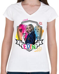 printfashion Edin firka - Női V-nyakú póló - Fehér (11786955)
