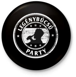printfashion Legénybúcsú party - Kitűző, hűtőmágnes - Fekete (5269072)
