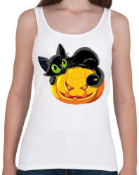 printfashion Halloween cica - Női atléta - Fehér (1021478)