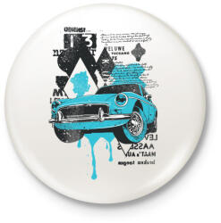 printfashion Autó - Kitűző, hűtőmágnes - Fehér (3080947)