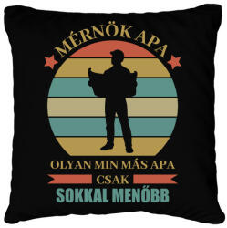 printfashion Mérnök apa - Párnahuzat, Díszpárnahuzat - Fekete (13544457)