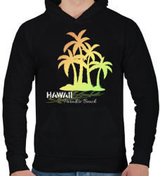 printfashion Hawaii paradise beach - Férfi kapucnis pulóver - Fekete (4237594)