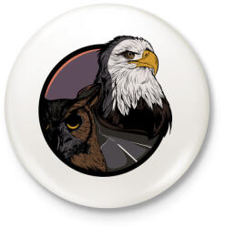 printfashion Sasmadár - Kitűző, hűtőmágnes - Fehér (3075834)