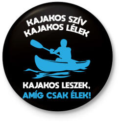printfashion Kajakos leszek - Kitűző, hűtőmágnes - Fekete (15916817)