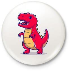 printfashion Trex dínó - Kitűző, hűtőmágnes - Fehér (8642036)