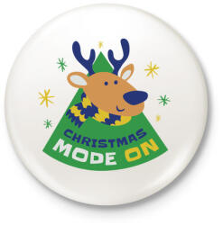 printfashion Christmas mode ON - Karácsonyi hangulat - Kitűző, hűtőmágnes - Fehér (5526245)