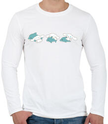 printfashion cinnamonroll plüss cápával - Férfi hosszú ujjú póló - Fehér (14589739)