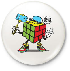 printfashion Kocka mester - Kitűző, hűtőmágnes - Fehér (3087853)