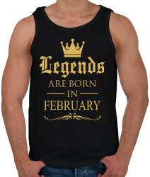 printfashion A legendák Februárban születnek - Férfi atléta - Fekete (780661)