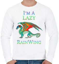 printfashion Lazy dragon - Férfi pulóver - Fehér (1956342)