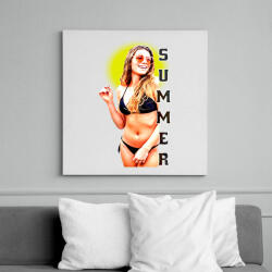 printfashion summer-girl - Vászonkép - Fehér (6627134)