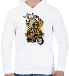 printfashion motorkerékpár és koponya - Férfi kapucnis pulóver - Fehér (4642743)