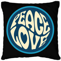 printfashion Love and Peace - Hippie - Párnahuzat, Díszpárnahuzat - Fekete (7108677)