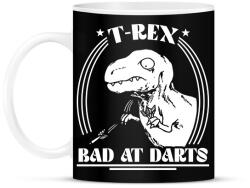 printfashion T-rex - Bad at darts - Bögre - Fekete (11742387)