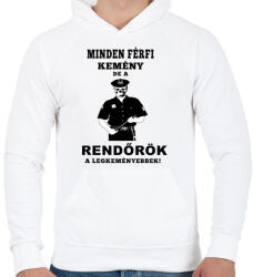 printfashion RENDŐRNEK - Férfi kapucnis pulóver - Fehér (1604378)