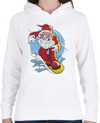 printfashion Mikulás - szörföző_Rajztábla 1 - Női kapucnis pulóver - Fehér (5527050)