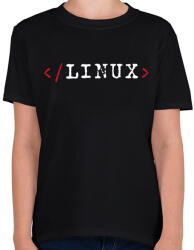 printfashion Linux - Gyerek póló - Fekete (3529788)