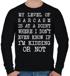 printfashion My level of sarcasm - White - Férfi pulóver - Fekete (7047125)