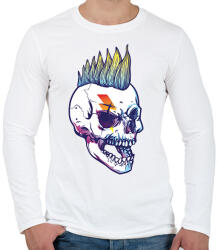 printfashion Punk-rock koponya - Férfi hosszú ujjú póló - Fehér (1764598)