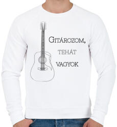 printfashion Gitározom, tehát vagyok - Férfi pulóver - Fehér (6369864)