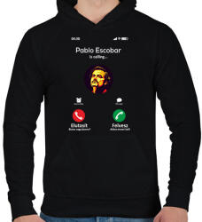 printfashion Escobar magyar feketére - Férfi kapucnis pulóver - Fekete (12588443)