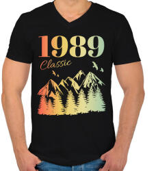 printfashion 1989 - Férfi V-nyakú póló - Fekete (12724048)