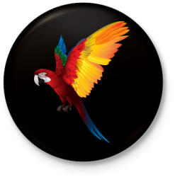 printfashion Papagáj - Kitűző, hűtőmágnes - Fekete (4988908)