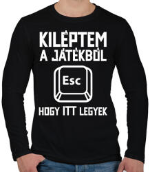 printfashion Kiléptem a játékból, hogy itt legyek - Férfi hosszú ujjú póló - Fekete (5784839)