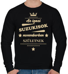 printfashion Az igazi Suzukisok- Hónappal - Férfi pulóver - Fekete (7198050)
