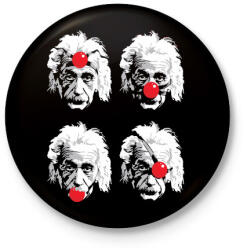 printfashion Einstein - Kitűző, hűtőmágnes - Fekete (3101721)