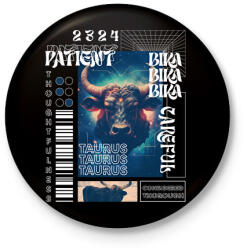 printfashion Taurus - Streetwear style - Kitűző, hűtőmágnes - Fekete (15686464)