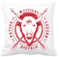 printfashion Misztikus bivaly - Párnahuzat, Díszpárnahuzat - Fehér (187042)