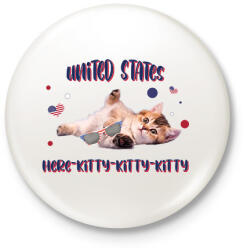 printfashion Cicc-cicc - United States - Kitűző, hűtőmágnes - Fehér (7585381)