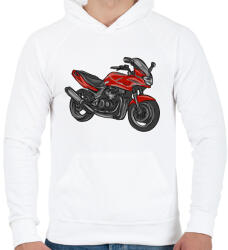 printfashion kawasaki zr7 piros - Férfi kapucnis pulóver - Fehér (2908935)
