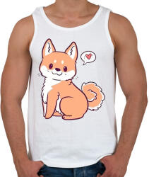 printfashion Akita puppy - Férfi atléta - Fehér (4840227)