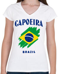 printfashion CAPOEIRA BRAZIL - Női V-nyakú póló - Fehér (9435947)