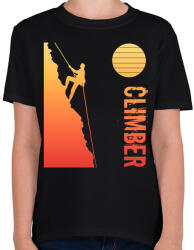 printfashion hegymászás - Gyerek póló - Fekete (5744147)