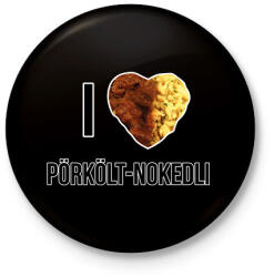 printfashion I love Pörkölt-Nokedli - Kitűző, hűtőmágnes - Fekete (9457849)